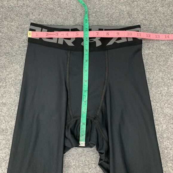 Under Armour Compression Leggings Mens 11 Black Fitted Stretch Gym Workout - Picture 3 of 8